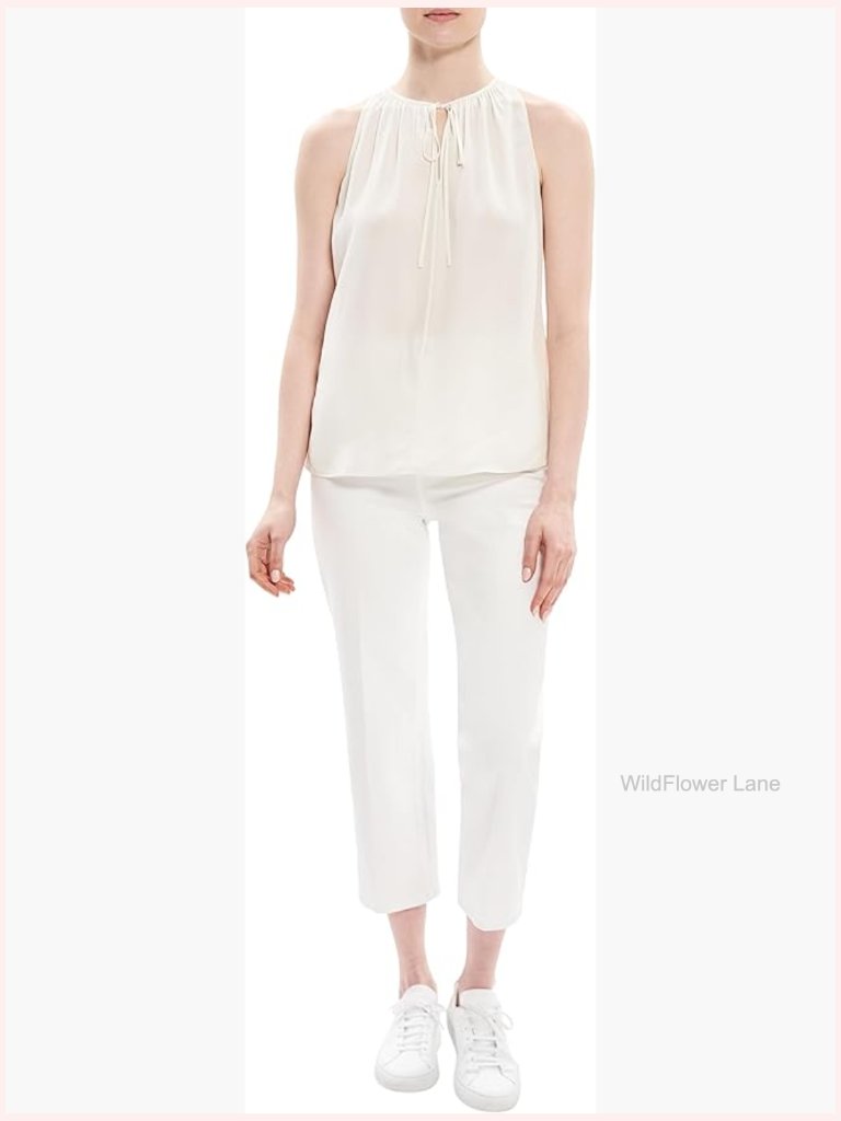 Cutaway Tie Blouse Sleeveless Viscose Regular Fit Summer Top